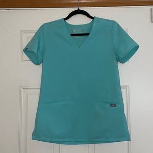 FIGS xsmall light blue top
